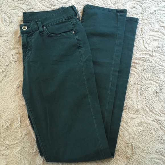 ‼️HUGE SALE‼️ Sz 26/ 7 for all mankind evergreen colored  pants - Picture 1 of 12